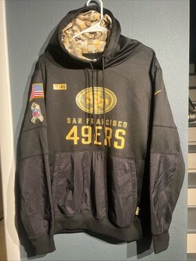 Nike NFL San Francisco 49ers Salute To Service Black Hoodie Men's Size Large